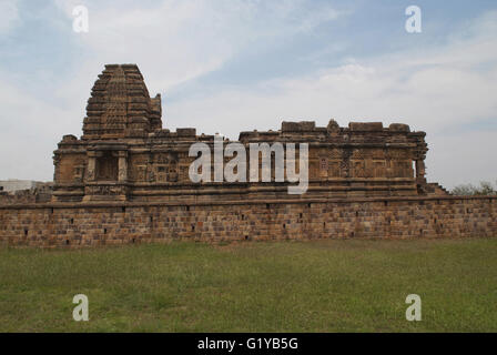 Pattadakal papanatha Tempel, Tempel Komplex, Pattadakal, Karnataka, Indien. Ansicht von Süden Stockfoto