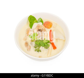 Thai-Food, Huhn in Kokosmilch und Galgant Stockfoto