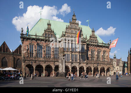 Altes Rathaus und Markt Platz, Bremen, Deutschland Stockfoto