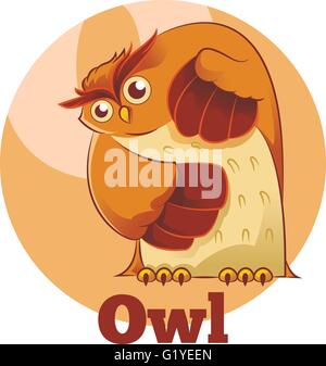 ABC-Cartoon-Eule Stock Vektor