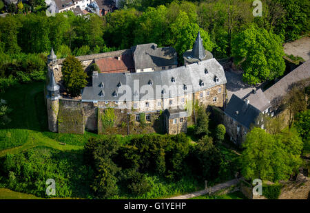 Luftbild, Schloss Hohenlimburg Schloss, mittelalterliche Höhenburg in Westfalen, Hohenlimburg, Hagen, Ruhrgebiet, Deutschland, Europa Stockfoto