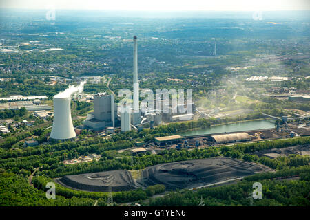 Antenne, Herne, Steag Gruppe Kraftwerk Herne, Kohle-Kraftwerk, Fossil, Herne KWK-Anlage, Emission, Kohle-Kraftwerk, Staub Stockfoto