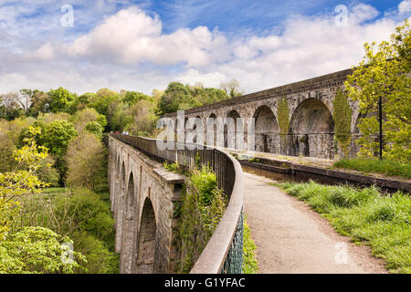 Chirk Aquädukt und Chirk Viadukt, Chirk, Wrexham County Borough, Wales, UK Stockfoto