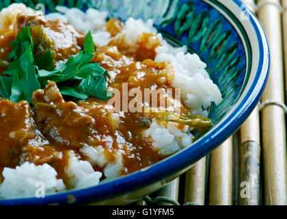 Kunna Gosht Fleisch - pakistanische Küche Hammel-Eintopf Stockfoto