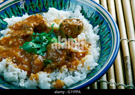 Kunna Gosht Fleisch - pakistanische Küche Hammel-Eintopf Stockfoto