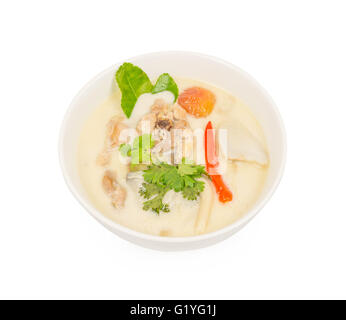 Thai-Food, Huhn in Kokosmilch und Galgant Stockfoto