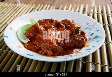 Erdnuss-Suppe - Westafrika würziges Huhn Erdnuss-Suppe Stockfoto