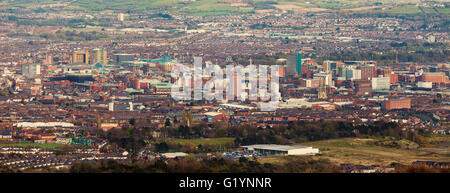 Aerial Panorama von Belfast. Belfast, Nordirland, Vereinigtes Königreich. Stockfoto