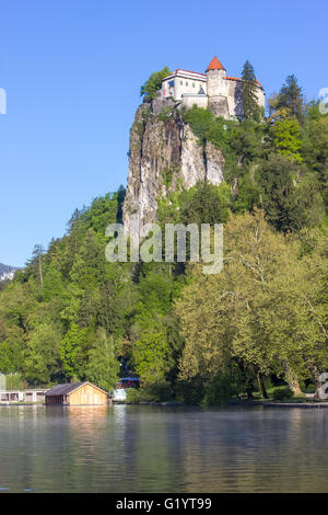 Bled, Slowenien - Festung auf dem Hügel Stockfoto