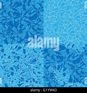 Satz von Seashell nahtlose Muster Stock Vektor