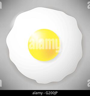Gebratenes Ei Symbol isoliert auf grau. Ansicht von oben. Stock Vektor
