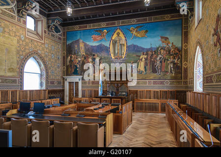 Blick auf San Marino Parlament (Consiglio Grande e Generale) Stockfoto