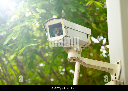 CCTV Aufzeichnung von wichtigen Ereignissen und einem Wachhaus Stockfoto