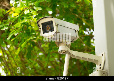 CCTV Aufzeichnung von wichtigen Ereignissen und einem Wachhaus Stockfoto