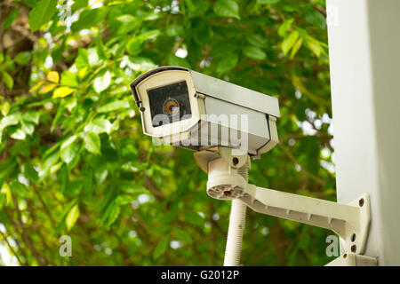 CCTV Aufzeichnung von wichtigen Ereignissen und einem Wachhaus Stockfoto