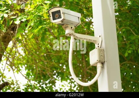 CCTV Aufzeichnung von wichtigen Ereignissen und einem Wachhaus Stockfoto