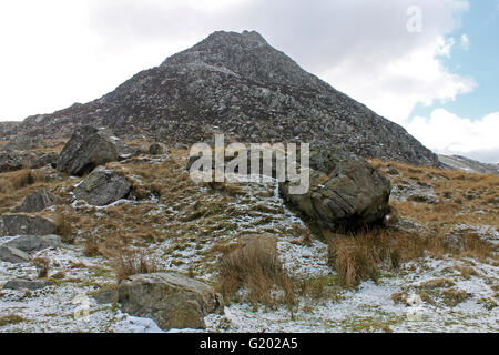 Tryfan Berg im Ogwen Tal Snowdonia-Nationalpark Stockfoto