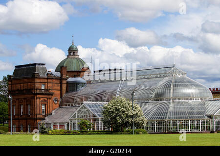 Der Palast und Wintergärten in Glasgow Green Park in Glasgow, Großbritannien Stockfoto