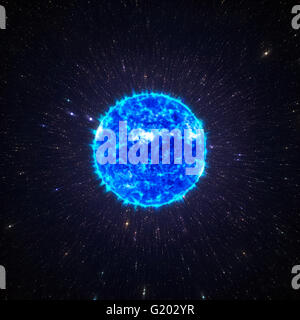 Fire Ball Stern auf schwarzem Hintergrund isoliert Abbildung 3d render Stockfoto