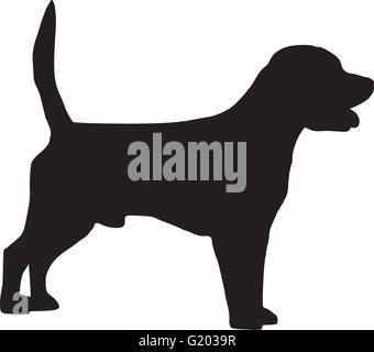 Beagle Hund silhouette Stock Vektor
