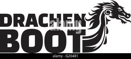 Drachenboot mit Drachen Kopf Deutsch Stock Vektor