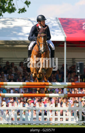 Oliver Townend (Großbritannien) Reiten Armada im Springreiten bei den Mitsubishi Motors Badminton Horse Trails 2016 Stockfoto