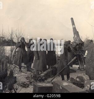 Deutsche schwere Artillerie an der Ostfront 1942 Stockfoto