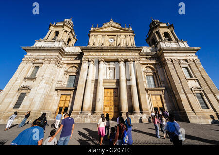 Metropolitana Kathedrale am Main Square Plaza Mayor-Guatemala City-Guatemala Stockfoto