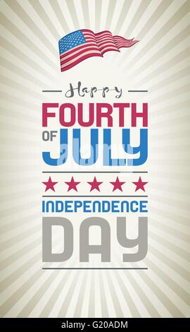 Vektor-Fourth Of July-Design. Tag der Unabhängigkeit der Vereinigten Staaten von Amerika. Stock Vektor