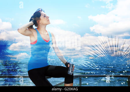 sportliche Frau im freien Stockfoto