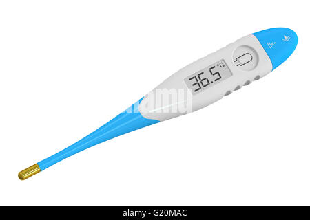 Elektronische Digitalthermometer, 3D-Rendering isolierten auf weißen Hintergrund Stockfoto