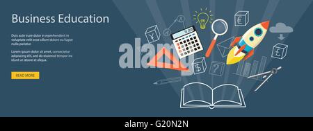 Flaches Design moderne Vector Illustration Konzept der Business educashion, e-Buch, online, e-mail Marketing, Management, Analytics Stock Vektor