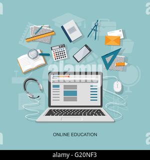 Flaches Design moderne Vector Illustration Konzept der on-line-Ausbildung-eps 10. Stock Vektor