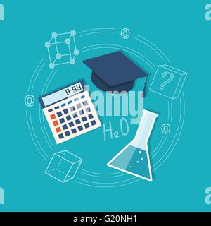 Flaches Design Vector Icons für Bildung - Eps 10. Stock Vektor