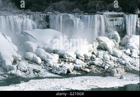 Kanada - Winter-Blick auf die Niagarafälle aus Kanada betrachtet Stockfoto