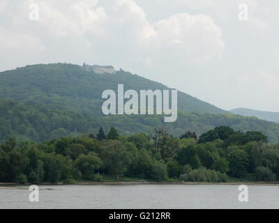 Flusslandschaft im Rhein, in der Nähe von Bonn, Deutschland Stockfoto