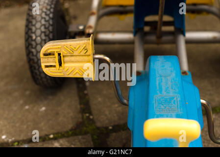 alten Stil Pedal Go-Kart, Blick vom Vordersitz Stockfoto