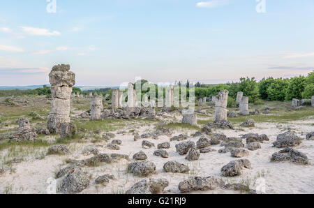 Alten Steinsäulen unbekannter Herkunft. Bulgarien. Stockfoto
