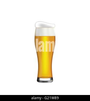 Glas Bier, Isolated on White Background Stock Vektor