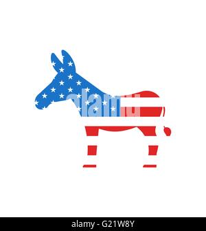 Esel als Symbol der amerikanischen Demokraten Stock Vektor