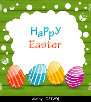 Weihnachtskarte mit bunten Ostereiern Stock Vektor