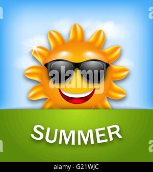 Coole Happy Summer Sun Sonnenbrillen Stock Vektor