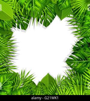 Natürlichen Rahmen mit grünen tropischen Blättern Stock Vektor