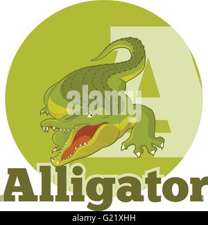 ABC-Cartoon-Alligator2 Stock Vektor