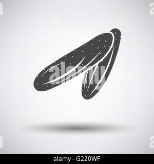 Gurken-Symbol auf grauem Hintergrund mit runden Schatten. Vektor-Illustration. Stock Vektor