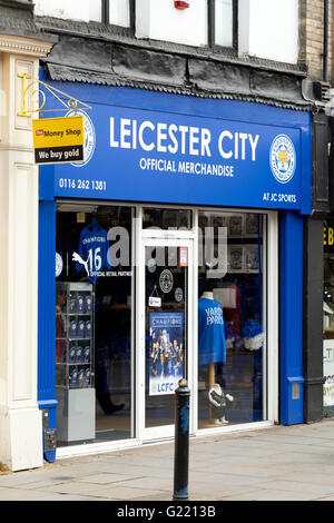 Leicester City Football Club offizielles Merchandise Shop, Innenstadt von Leicester, UK Stockfoto