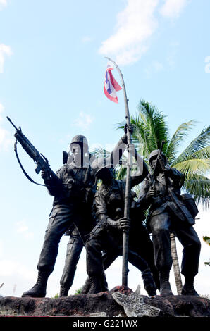 Militärisches Denkmal Thailändisch-laotischen Grenze Krieg oder Rom Klao Wars am Wat Phra, dass Suthon Mongkons Khiri in Phrae, Thailand Stockfoto