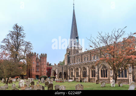 Dekanat-Turm und St. Maria Kirche Hadleigh Suffolk UK Stockfoto