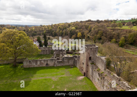 Blick von Ludlow Castle, Ludlow, Shropshire, England, Großbritannien Stockfoto