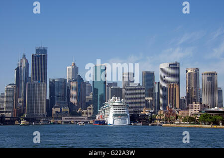 Circular Quay mit Kreuzfahrtschiff Sydney NSW Australia Stockfoto